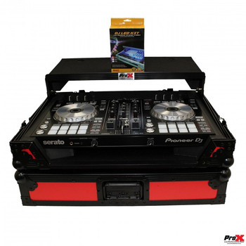 ProX XS-DDJSR2 LTRB LED Pioneer DDJ-SR2 Red On Black w/ Laptop Shelf & LED KIT