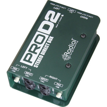 Radial Engineering Passive DI with Two Channels for High-Output Keyboards, designed for clean signal conversion and stereo connectivity, (R800 1102)