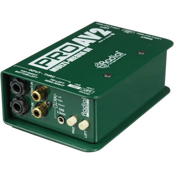 Radial Engineering 2-Channel Passive DI for AV with RCA, 3.5mm, and XLR inputs, designed for flexible audio connectivity and signal conversion, (R800 1115)