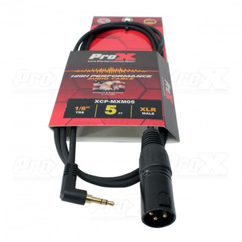 ProX 5 Ft. Unbalanced 1/8" (3.5mm) TRS Mini to XLR-M Premium Audio Cable