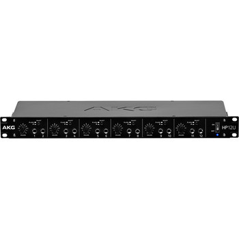 AKG, HP12U US 12-channel headphone amplifier with USB connectivity for professional studio monitoring, audio distribution, and multi-user headphone applications, (3450H00050)