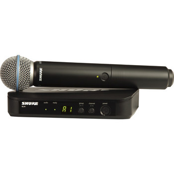 Shure BLX24/B58-H10 Vocal Wireless System with BLX4 Receiver and BLX2 Handheld Transmitter with Beta 58 Microphone, H10 Band (BLX24/B58-H10)