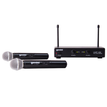 Gemini UHF-02M 2-Channel Wireless Handheld Microphone System