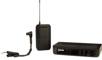 Shure BLX14/B98 Instrument Wireless System with BLX4 Receiver, BLX1 Bodypack Transmitter, and WB98H/C Cardioid Condenser Instrument Microphone