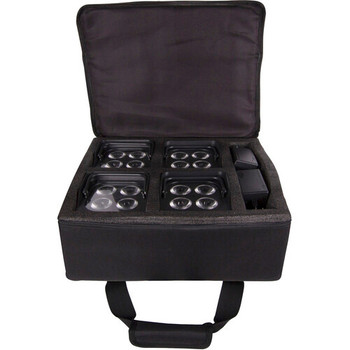 ColorKey MobilePar Mini HEX 4 4-Pack Bundle with Carrying Case for Portable Stage and Event Lighting Setup (CKW-6024)