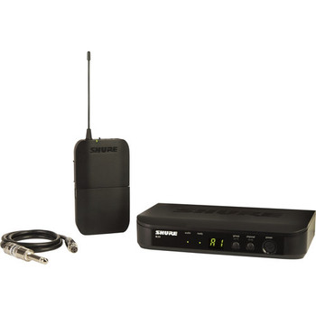 Shure BLX14-H10 Guitar Wireless System with BLX4 Receiver, BLX1 Bodypack Transmitter, and WA302 Instrument Cable (BLX14-H10)