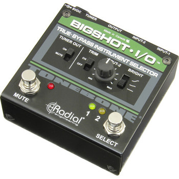 Radial Engineering Instrument Selector with LEDs, true-bypass, and trim level control, designed for seamless instrument switching, (R800 7212)