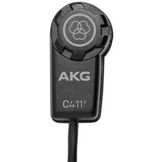 AKG, C411 L ultra-light vibration pickup microphone with mini XLR connector for bodypack systems and clear acoustic instrument capture, (2571H00030)