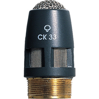 AKG, CK33 screw-on hypercardioid microphone capsule module for GN/HM modular systems, includes W30 windscreen for focused speech capture in conferencing and installed sound applications, (2765X00220)