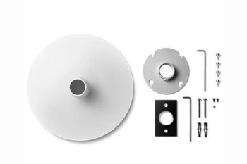 Shure A900W-R-PM 1.5" Pole Mount Kit, Round, White Cover (Pole Not Included) (A900W-R-PM)