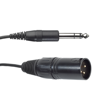 AKG, MK HS Studio D headset cable with 3-pin XLR male and 1/4-inch jack connectors for studio, moderator, and commentator applications, (2955H00500)