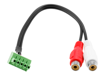 AMX CC-3.5ST5-RCA2F 5-Pin 3.5mm Phoenix to Dual RCA Female Audio Adapter Cable, 6-Inch Length for AV System Connectivity, (FG10-003-20)