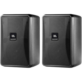 JBL Control 23-1 Black Professional 2-Way Indoor/Outdoor Background-Foreground Loudspeaker, 3" Woofer, 70V/100V Multi-Tap Transformer with 8Ω Direct, InvisiBall® Mounting System, Sold as Pair, Black (RAL9004), (Control 23-1 Black)