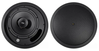 JBL Control 18C/T-BK 8" Two-Way Coaxial Ceiling Loudspeaker, 90W Power Handling, 70V/100V Multi-Tap Transformer with 8Ω Direct, Black Finish, Sold Individually (Pairs), (CONTROL 18C/T-BK)