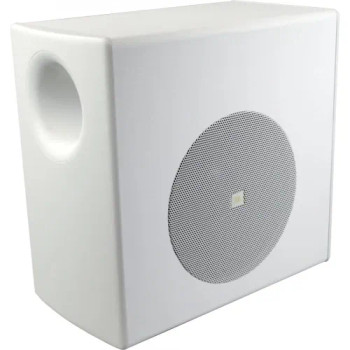 JBL Control 50S/T-WH Compact Surface-Mount Subwoofer with 8" Long-Throw Woofer, Built-In Crossover, 70V/100V Multi-Tap Transformer, 8Ω Direct, Wall-Mount Bracket, White, (Control 50S/T-WH)