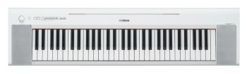 Yamaha 61-Key Entry-Level Piaggero Ultra-Portable Digital Piano in White, designed for lightweight portability, learning, and home practice use, (NP15WH)