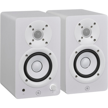Yamaha 3.5-inch Powered Studio Monitors in White, 52W, 70–22kHz, designed for accurate nearfield monitoring in music production and content creation, (HS3 W)