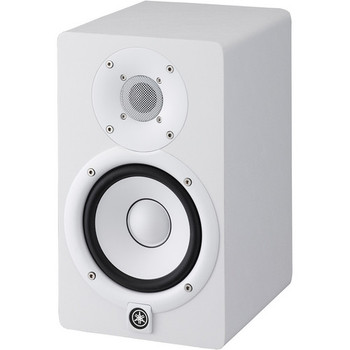 Yamaha 5-inch Powered Studio Monitor in White, designed for accurate nearfield monitoring with detailed sound for music production and mixing, (HS5 W)