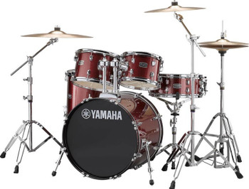 Yamaha Rydeen 5-piece Shell Pack in Burgundy Glitter finish, designed for versatile performance and powerful acoustic sound, (RDP0F5BGG)