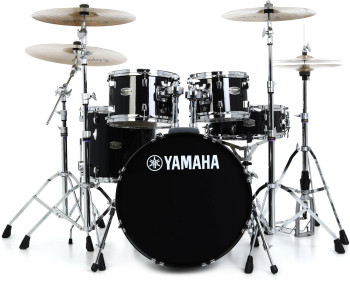 Yamaha Rydeen 5-piece Shell Pack in Black Glitter finish, designed for versatile performance and powerful acoustic sound, (RDP0F5BLG)