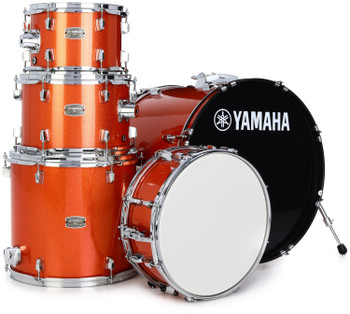 Yamaha Rydeen 5-piece Drum Shell Pack in Orange Glitter finish, designed for versatile performance and powerful acoustic sound, (RDP0F5ORG)