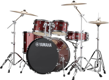 Yamaha Rydeen 5-piece Shell Pack in Burgundy Glitter finish, designed for versatile performance and powerful acoustic sound, (RDP2F5BGG)