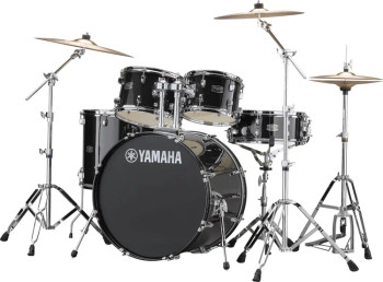 Yamaha Rydeen 5-piece Shell Pack in Black Glitter finish, designed for versatile performance and powerful acoustic sound, (RDP2F5BLG)
