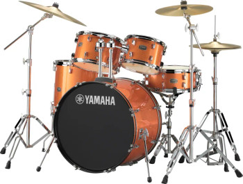 Yamaha Rydeen 5-piece Shell Pack in Orange Glitter finish, designed for versatile performance and powerful acoustic sound, (RDP2F5ORG)