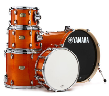Yamaha Stage Custom Birch 5-piece Shell Pack in Honey Amber finish, designed for versatile performance and warm, punchy acoustic sound, (SBP0F50HA)
