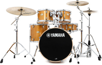 Yamaha Stage Custom Birch 5-piece Shell Pack in Natural Wood finish, designed for versatile performance and warm, punchy acoustic sound, (SBP0F50NW)