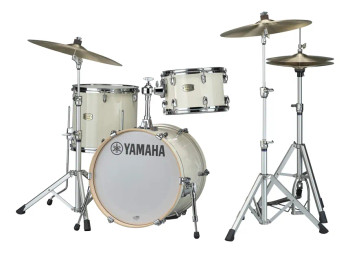 Yamaha Stage Custom Birch 5-piece Shell Pack in Classic White finish, designed for versatile performance and warm, punchy acoustic sound, (SBP2F50CLW)