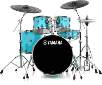 Yamaha Stage Custom Birch 5-piece Shell Pack in Matte Surf Green finish, designed for versatile performance and warm, punchy acoustic sound, (SBP2F50MSG)