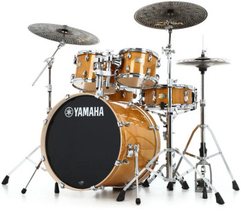 Yamaha Stage Custom Birch 5-piece Shell Pack in Natural Wood finish, designed for versatile performance and warm, punchy acoustic sound, (SBP2F50NW)