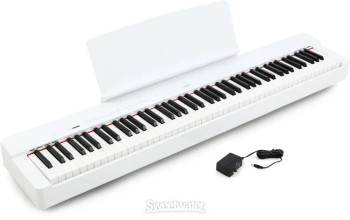 Yamaha P225WH White 88-key mid-range digital piano with GHC action. Includes PA150 power adapter and sustain foot switch.