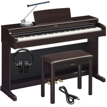 Yamaha, Arius Dark Rosewood Console Digital Piano with PA-300C Power Adapter and BC108DR Piano Bench, (YDP165R)