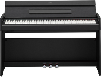 Yamaha ARIUS YDP-S55 Slim Console Digital Piano in Black, includes PA300C power adapter (bench sold separately), designed for realistic piano performance and home use, (YDPS55B)