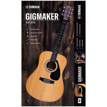 Yamaha, GigMaker Deluxe Acoustic Guitar Pack in Natural Finish with Premium Accessories for Beginners, (GIGMAKER DLX)