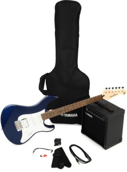 Yamaha, GigMaker Electric Guitar Pack in Blue with Amplifier and Essential Accessories for Beginners, (GIGMAKER EG-BLUE)
