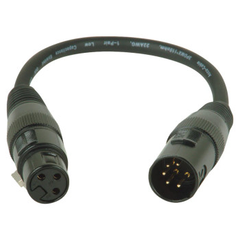 ADJ Alpha AC5PM3PFM 5-Pin XLR Male to 3-Pin XLR Female DMX Adapter Cable (AC5PM3PFM)