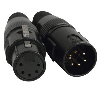 ADJ ACXLR5PSET 5-Pin XLR Connector Pack, 1 Male and 1 Female with Gold Contacts