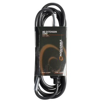 ADJ EC163-10 3-Wire Edison AC Extension Cord (16 AWG, Black, 10')