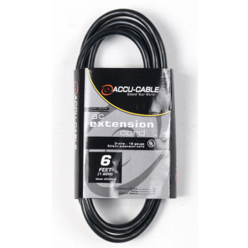 ADJ ECCOM-6 6' 16AWG IEC Male to IEC Female Extension Cord