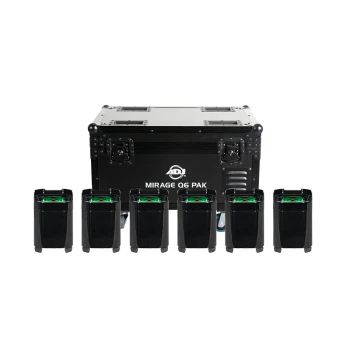 ADJ Mirage Q6 Pak Black Lighting Package with 6 Mirage Q6 IP LED Fixtures and Wired Digital Communication Network (MIR652)