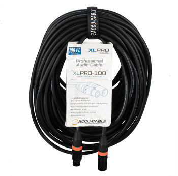 ADJ Accu-Cable XLPRO-100 XLR3M to XLR3F Audio Cable (100')
