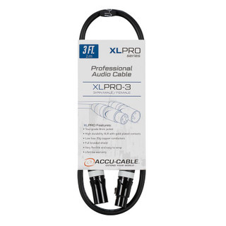 ADJ XLPRO-3 Accu Cable - 3' Pro Audio Cable