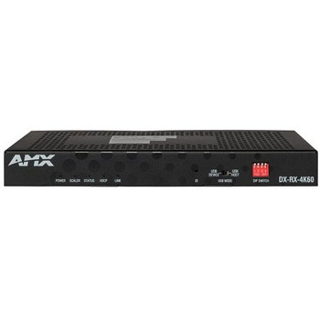 AMX DX-RX-4K60-TAA DXLink 4K60 HDMI Twisted Pair Receiver with HDMI 2.0, HDCP 2.2, HDR Support, USB 2.0 Extension, and Long-Distance AV Signal Reception over Shielded Cat6A/Cat7 Cable, TAA Compliant, (FG1010-512-02)