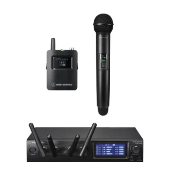 Audio-Technica ATW-1423/L System 20 PRO 2-Channel Combo 2.4 GHz Wireless with Lav Mic And Handheld Transmitter