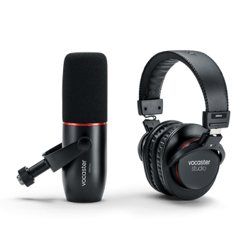 Focusrite Vocaster Broadcast Kit with DM14v Dynamic Broadcast Microphone, HP60v Closed-Back Studio Headphones, and XLR Cable for Professional Podcasting and Voice Recording (AMS-VOCASTER-BRDCAST-KIT)