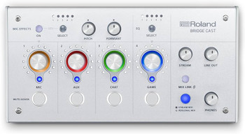 Roland BRC-WH Bridge Cast Dual-Bus Gaming Audio Mixer with XLR Microphone Preamp, 4-Channel Mixing, USB-C Connectivity, Vocal Effects, EQ, and Compression (BRC-WH)