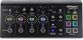 Roland BRIDGE CAST X Dual-Bus Gaming and Streaming Audio Mixer with HDMI Video Switching, USB-C Connectivity, XLR Mic Input, Virtual Surround Sound, Voice Effects, and OBS Control Pads (BRIDGECSTX)